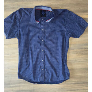 Age Of Wisdom Button Up Blue Short Sleeve Shirt